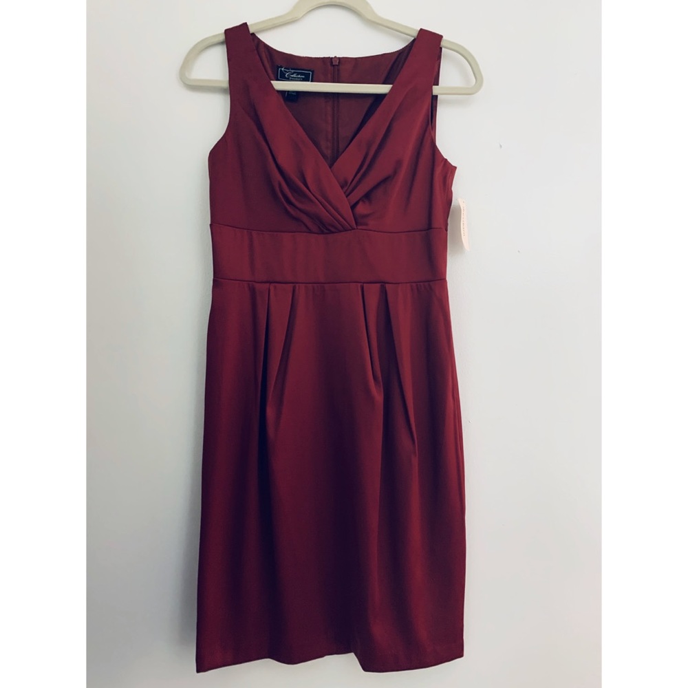 NWT Dressbarn Sleeveless Burgundy Maroon Dress 4